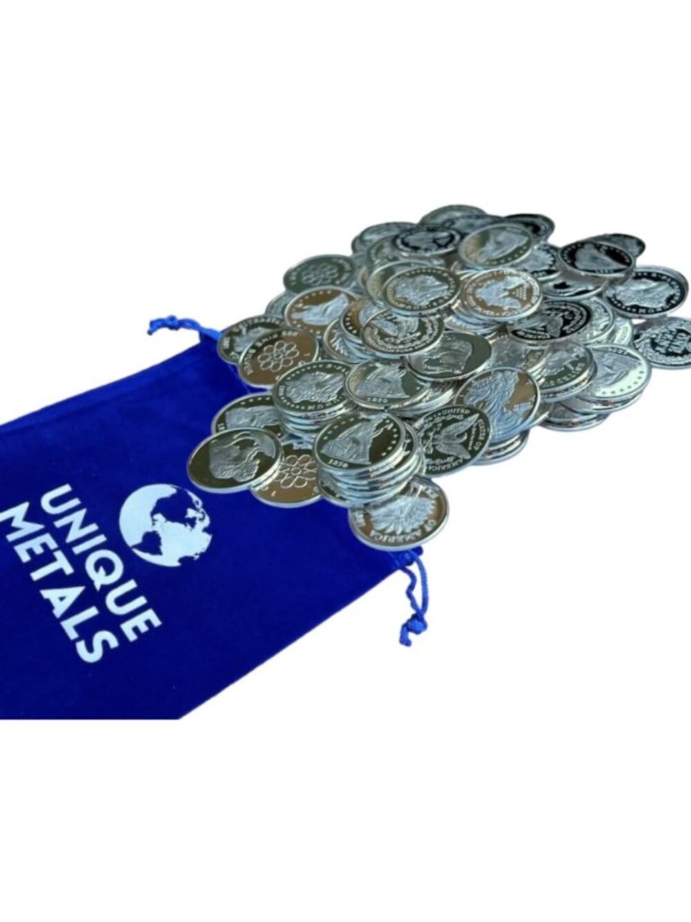10 One Gram .999 Pure Silver Coins in Jewelry Pouch | Unique Random Designs